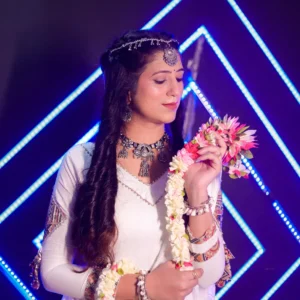 White Traditional Embroidered Ghagra Choli with Dupatta