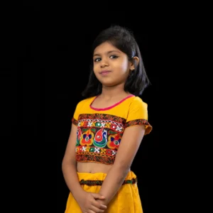 Yellow Gujarati Embroidered Chaniya Choli