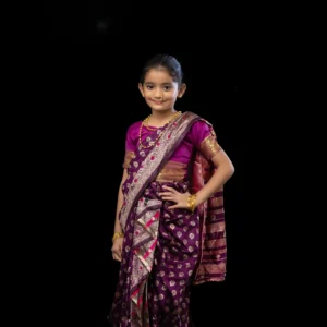 Purple Nauvari Saree Costume