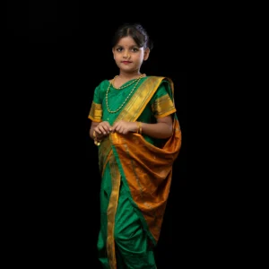 Green Nauvari Saree Costume