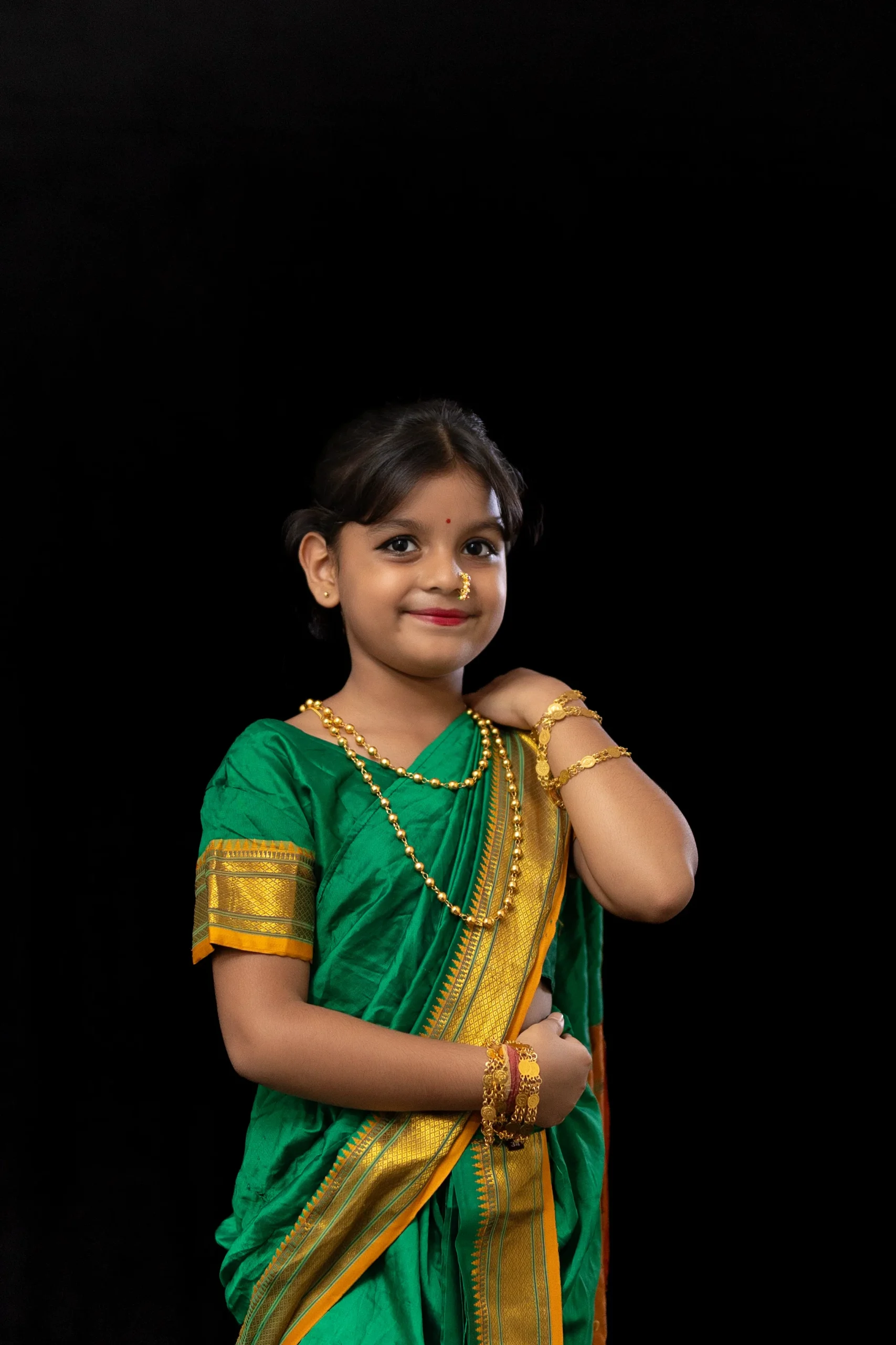 Green Nauvari Saree Costume - Image 2