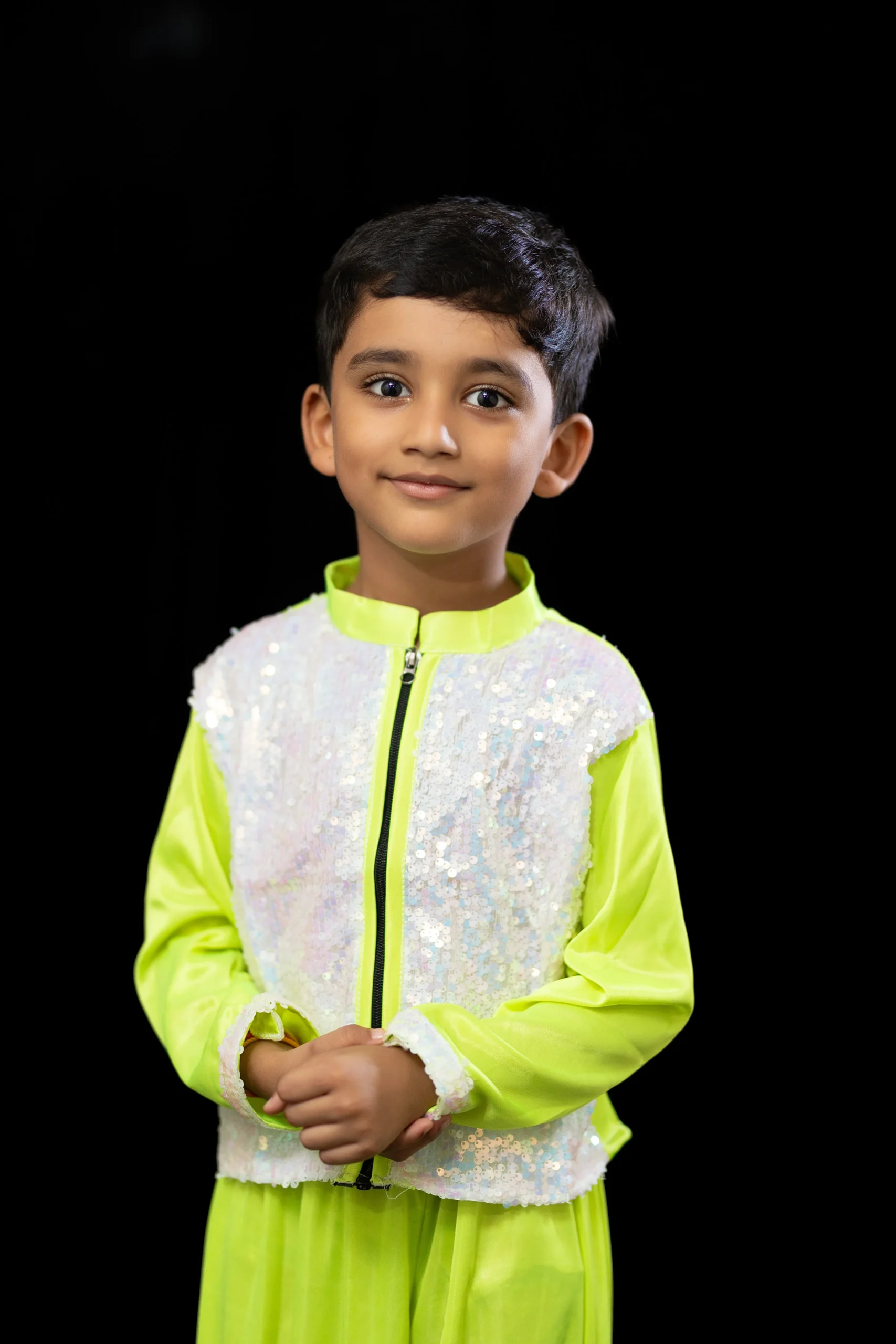 Green & White Dance Costume for Boy