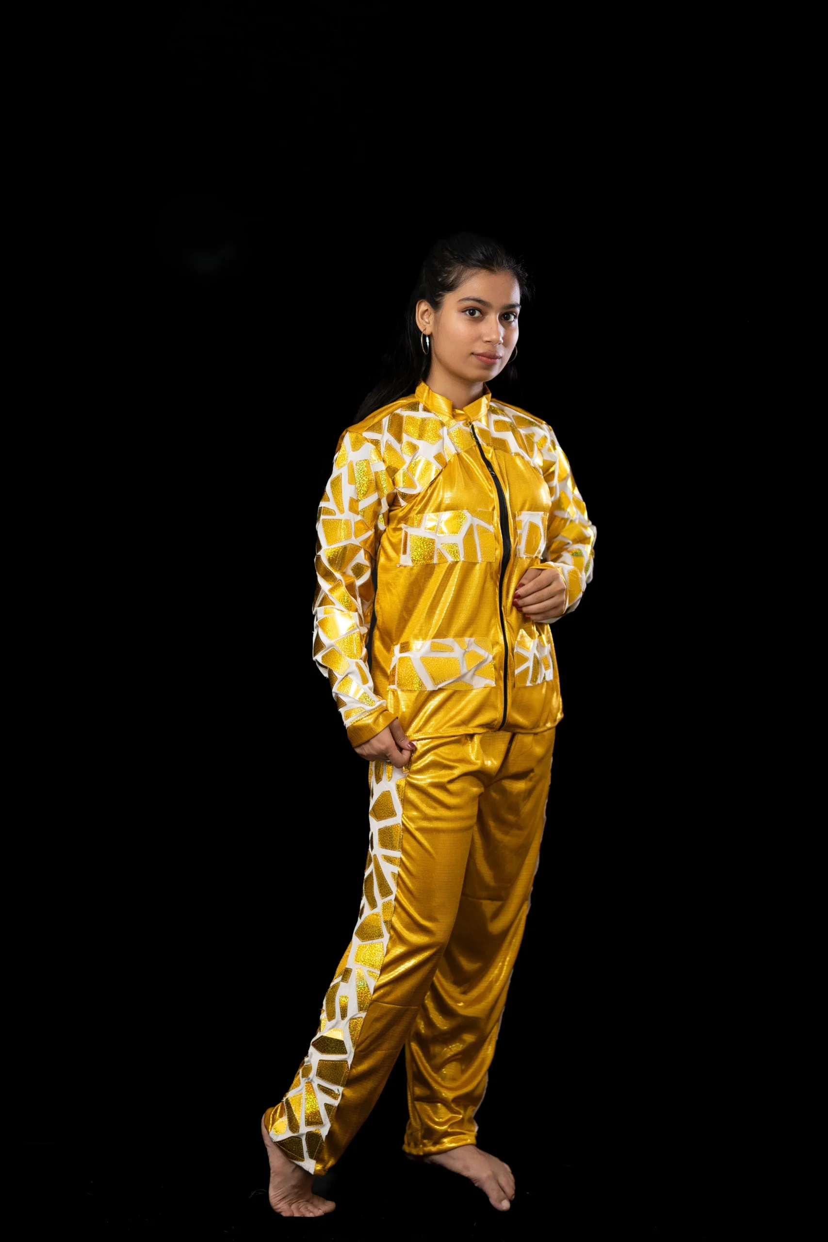 Golden Reflective Dance Costume – Jacket Style - Image 5
